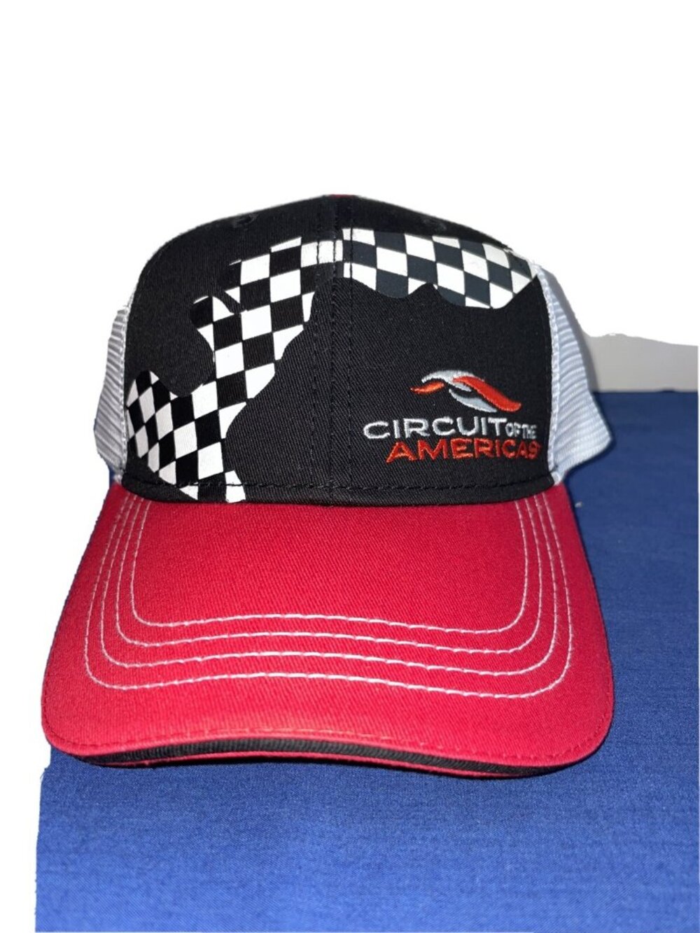 Circuit Of The Americas Cap, Truckers,Velcro Strap, Checkered Flag